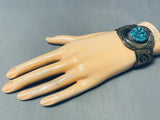 W Dodson Vintage Native American Navajo Turquoise Sterling Silver Bracelet-Nativo Arts