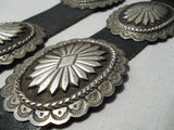 Heavy Thick Vintage Navajo Sterling Silver Native American Concho Belt Old-Nativo Arts