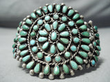 Early 1900's Vintage Native American Navajo Cerrillos Turquoise Sterling Silver Bracelet Old-Nativo Arts