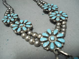 Breathtaking Vintage Native American Zuni Turquoise Sterling Silver Necklace-Nativo Arts