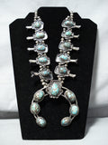 Best Bisbee Turquoise Vintage Native American Navajo Sterling Silver Squash Blossom Necklace-Nativo Arts