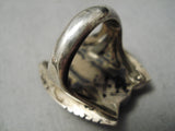 Huge Heavy Thick Vintage Native American Navajo Aqua Blue Turquoise Sterling Silver Ring Old-Nativo Arts