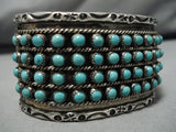 Snake Eyes Turquoise Vintage Zuni Native American Sterling Silver Bracelet-Nativo Arts