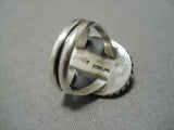 Magnificent Vintage Native American Navajo Domed Royston Turquoise Sterling Silver Ring-Nativo Arts