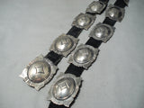 Authentic Rare Vintage Native American Navajo Thomas Singer Sterling Silver Concho Belt-Nativo Arts