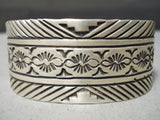 Amazing Vintage Navajo Sterling Silver Huge Bracelet Native American-Nativo Arts