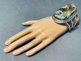Gigantic Native American Navajo 8 Turquoise Sterling Silver Heavy Bracelet-Nativo Arts