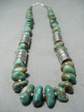 Native American Vintage Tony Aguilar Sr Vintage Santo Domingo Turquoise Sterling Silver Necklace-Nativo Arts
