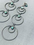 Dynamic Vintage Native American Navajo Blue Gem Turquoise Sterling Silver Dangle Earrings-Nativo Arts