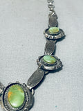 One Of The Best Vintage Native American Navajo Damale Turquoise Sterling Silver Necklace-Nativo Arts