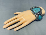 One Of The Best Ever Vintage Native American Navajo #8 Turquoise Sterling Silver Bracelet-Nativo Arts
