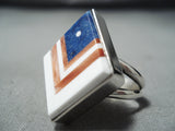Important Navajo Flag Lapis Sterling Silver Flag Ring Native American-Nativo Arts