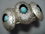 Amazing Vintage Navajo Turquoise Sterling Silver Native American Bracelet Old-Nativo Arts