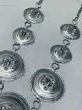 Best Native American Navajo Hand Hammered Sterling Silver Huge Concho Necklace-Nativo Arts