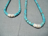 Very Rare Longer Vintage Native American Navajo Turquoise Heishi Jacla Earrings-Nativo Arts