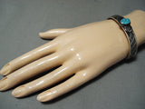 Superb Vintage Native American Navajo Carico Lake Turquoise Sterling Silver Bracelet-Nativo Arts