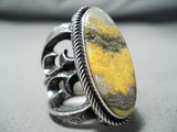 Expressive Navajo Bumblebee Jasper Sterling Silver Ring Native American-Nativo Arts