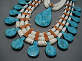 Native American Quality Mary Tenorio Vintage Santo Domingo Sterling Silver Turquoise Necklace-Nativo Arts