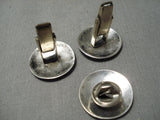 Inctricate And Old Vintage Native American Navajo Sterling Silver Cufflinks Pin-Nativo Arts
