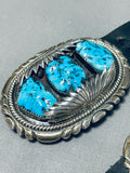 Native American Important Rob Leekya (d.) Vintage Zuni Turquoise Sterling Silver Concho Belt-Nativo Arts
