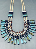Native American One Of The Best Ever Santo Domingo Turquoise Ehsll Inlay Necklace-Nativo Arts