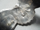 Native American Very Rare Vintage Yuma Sterling Silver Eagle Heavy Bracelet-Nativo Arts