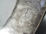 Authentic Vintage Native American Navajo Thomas Singer Sterling Silver Bracelet Old-Nativo Arts