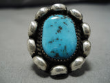 Marvelous Vintage Navajo Turquoise Sterling Silver Native American Ring-Nativo Arts