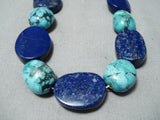 Colorful Navajo Turquoise And Lapis Necklace Native American-Nativo Arts