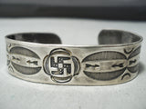 Early Whirling Logs Vintage Native American Navajo Sterling Silver Bracelet-Nativo Arts