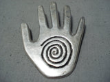 Fascinating Vintage Navajo Native American Sterling Silver Hand Pin Pendant-Nativo Arts