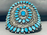 Authentic Vmb Vintage Native American Navajo Turquoise Sterling Silver Bracelet Old-Nativo Arts