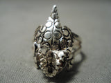 Detailed!! Important Navajo Toad Sterling Silver Native American Ring-Nativo Arts