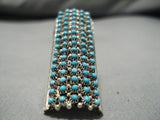 One Of The Tallest Native American Zuni Snake Eyes Turquoise Sterling Silver Ring-Nativo Arts