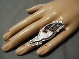Tremendous Vintage Zuni Native American Turquoise Inlay Eldred Martinez Ring-Nativo Arts