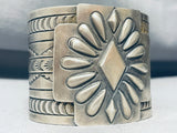 Concho Shield 137 Grams Vintage Native American Navajo Sterling Silver Bracelet Cuff-Nativo Arts