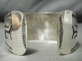 For 8.5' Wrist Large Vintage Native American Navajo Turquoise Sterling Silver Bracelet-Nativo Arts