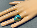 Fabulous San Felipe Signed Royston Turquoise Sterling Silver Ring-Nativo Arts