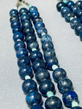 One Of The Best And Unique Native American Navajo Rounded Lapis Heishi Necklace-Nativo Arts