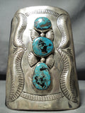 One Of The Biggest Ever Vintage Native American Navajo Turquoise Sterling Silver Ketoh Bracelet-Nativo Arts