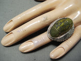 Native American One Of The Most Detailed Hand Carved Jade Inidan Head Sterling Silver Ring-Nativo Arts