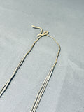 Very Rare Long Tube Vintage Native American Navajo Sterling Silver Necklace Old-Nativo Arts