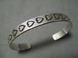 Dramatic Vintage Native American Navajo Hearts Of Love Sterling Silver Bracelet-Nativo Arts