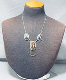 Beyond Cute Vintage Native American Zuni Turquoise Hummingbird Sterling Silver Necklace-Nativo Arts