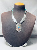 Singer Family Incredible Vintage Native American Navajo Sterling Silver Turquoise Necklace-Nativo Arts