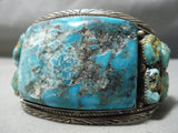 One Of The Best Vintage Native American Navajo Persin Turquoise Sterling Silver Bracelet-Nativo Arts