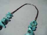 Impressive Vintage Santo Domingo Royston Turquoise Necklace Native American-Nativo Arts