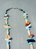One Of The Most Unique Vintage Native American Zuni Turquoise Inlay Sterling Silver Necklace-Nativo Arts