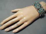 Incredible Vintage Native American Navajo Cerrillos Turquoise Sterling Silver Bracelet Old-Nativo Arts