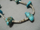 Amazing Vintage Native American Navajo Royston Turquoise Sterling Silver Necklace Old-Nativo Arts